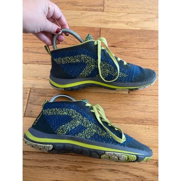 L.L. Bean Kid's Blue & Green Knit Athletic high top Sneakers size 4 - Picture 5 of 10